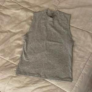 NWT. SKIMS Medium Mock Neck Tank Light Gray. Sold out online.
